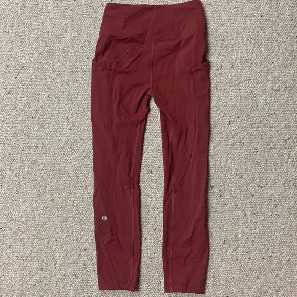 Lululemon Burgundy Leggings Size 4 - Picture 5 of 7